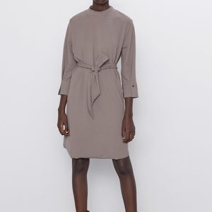 Zara textured dress with belt